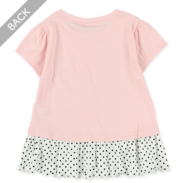 裾柄フリル切り替え半袖Tシャツ