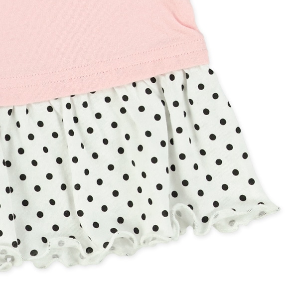 裾柄フリル切り替え半袖Tシャツ