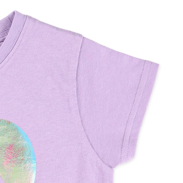ハートロゴオーロラ箔プリント半袖Tシャツ