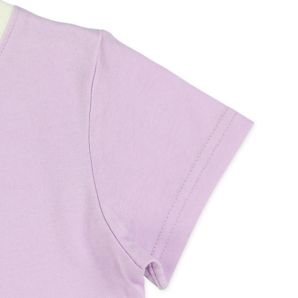 くま・アイスクリームチェーンステッチ刺繍半袖Tシャツ