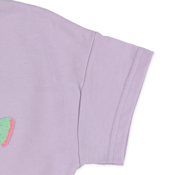 花・スイーツ編みモチーフドロップショルダー半袖Tシャツ