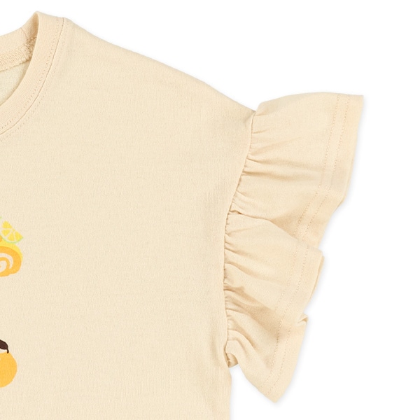ケーキロゴ袖フリル半袖Tシャツ