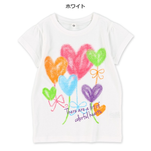 カラフルハートリボン半袖Tシャツ