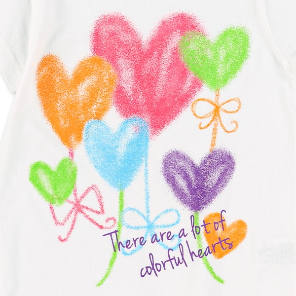 カラフルハートリボン半袖Tシャツ