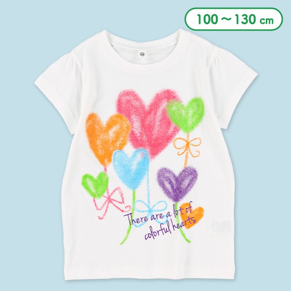 カラフルハートリボン半袖Tシャツ