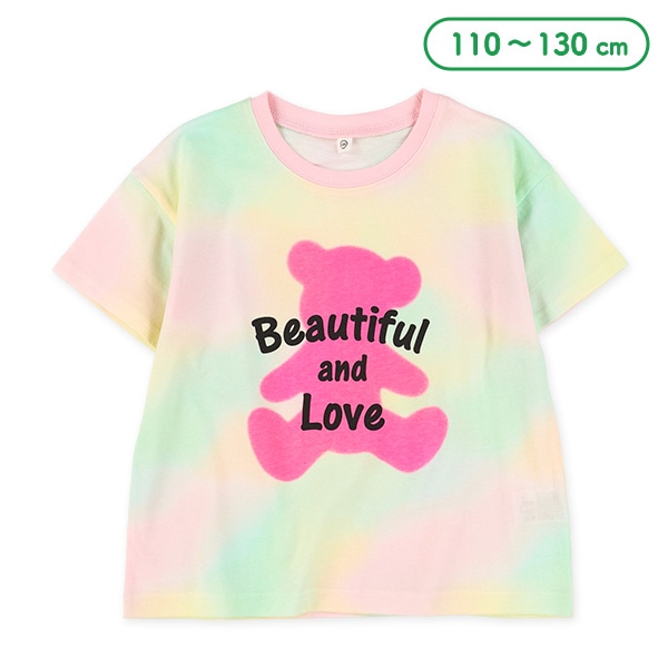 タイダイ風ロゴくまシルエット半袖Tシャツ