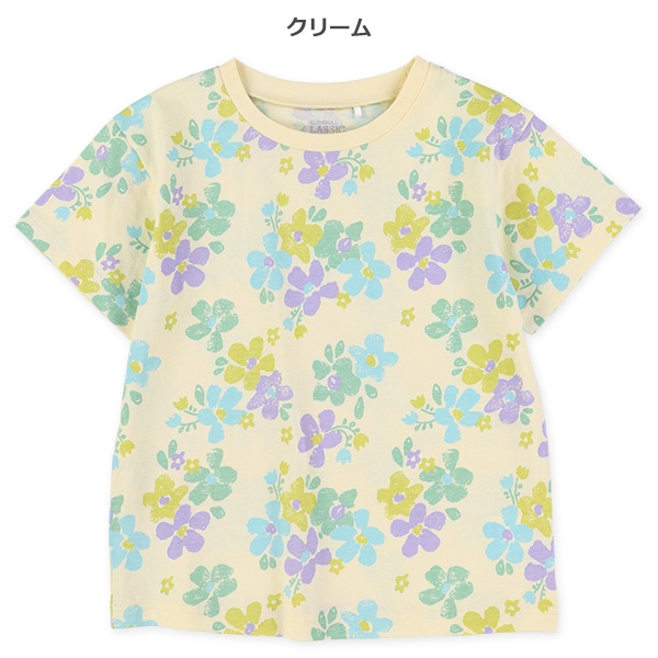 花総柄半袖Tシャツ