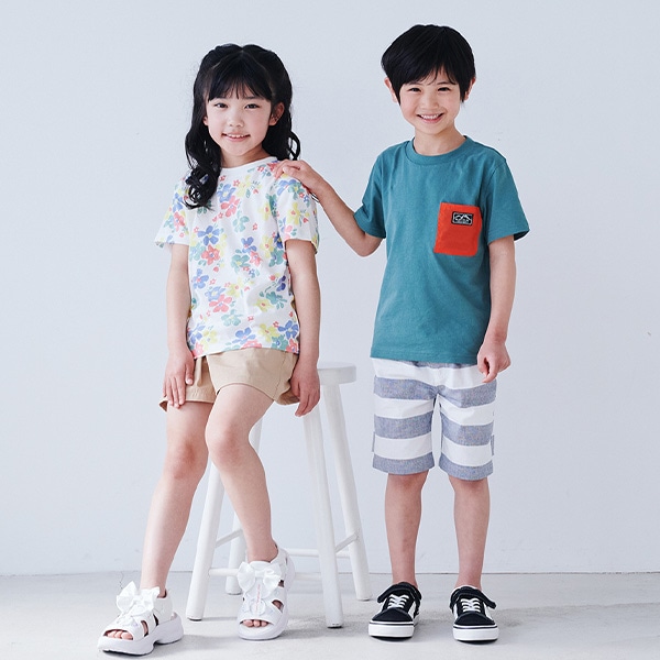 花総柄半袖Tシャツ