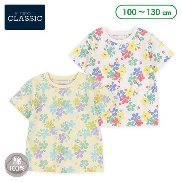 花総柄半袖Tシャツ