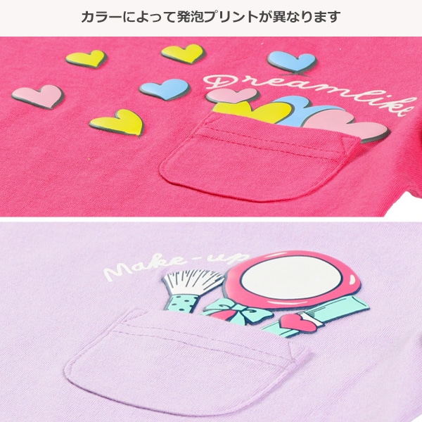 胸ポケット発泡プリント半袖Tシャツ