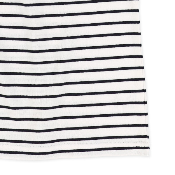 袖リボンボーダー半袖Tシャツ