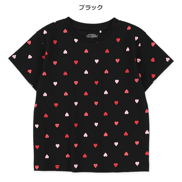 ハート総柄半袖Tシャツ