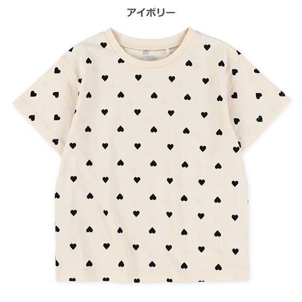ハート総柄半袖Tシャツ