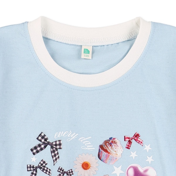 ハート転写プリント半袖Tシャツ