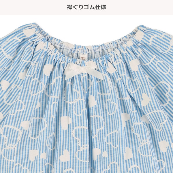 スラブ天竺リボンスモック半袖Tシャツ