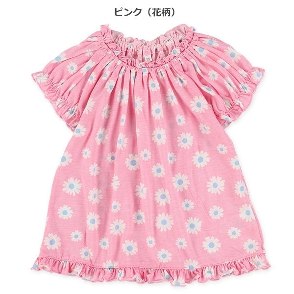 天竺総柄スモック半袖Tシャツ