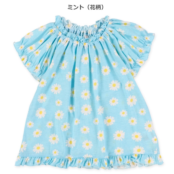 天竺総柄スモック半袖Tシャツ