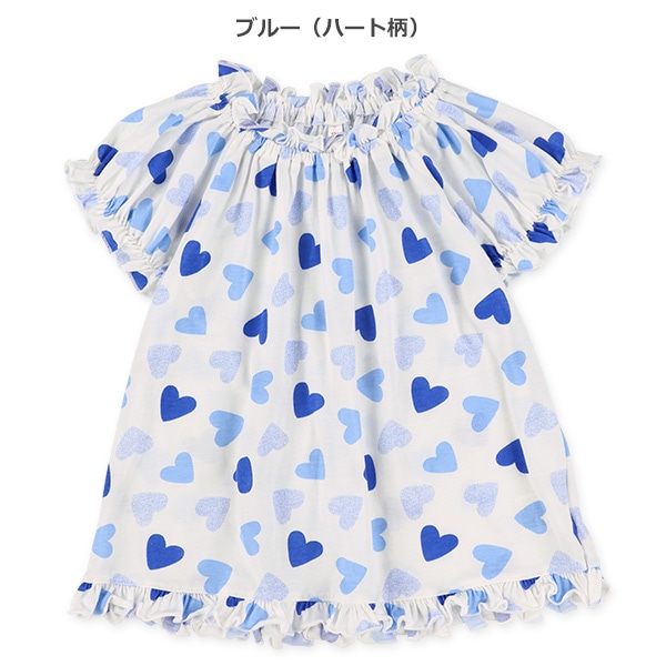 天竺総柄スモック半袖Tシャツ