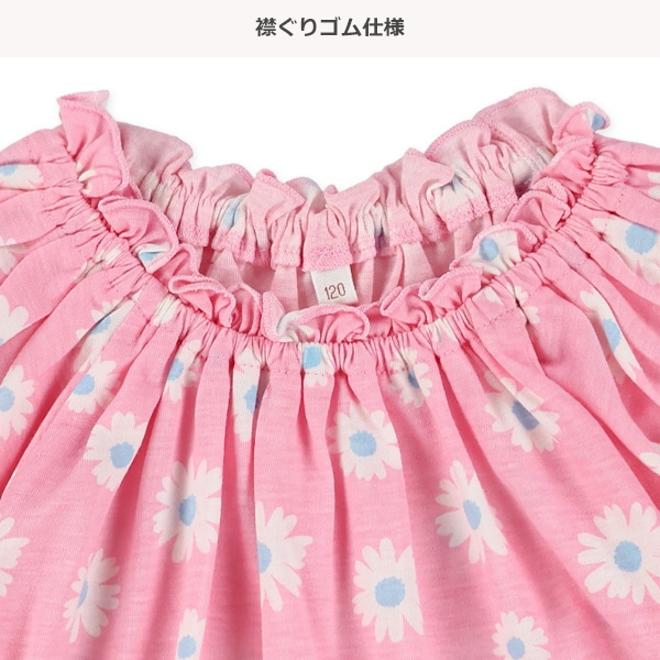 天竺総柄スモック半袖Tシャツ