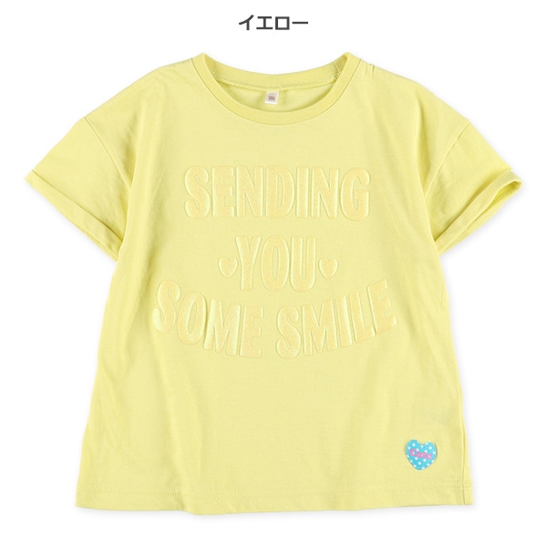 ラメ発泡プリントロゴ半袖Tシャツ