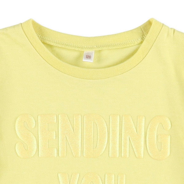 ラメ発泡プリントロゴ半袖Tシャツ