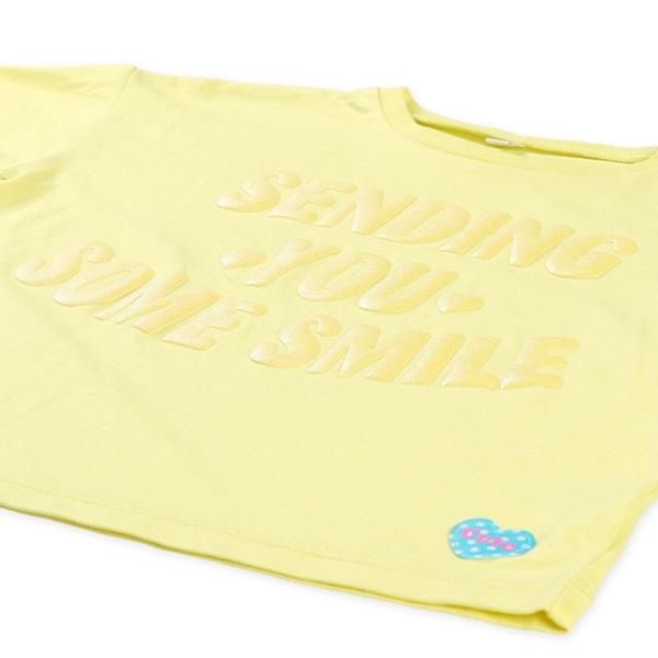 ラメ発泡プリントロゴ半袖Tシャツ