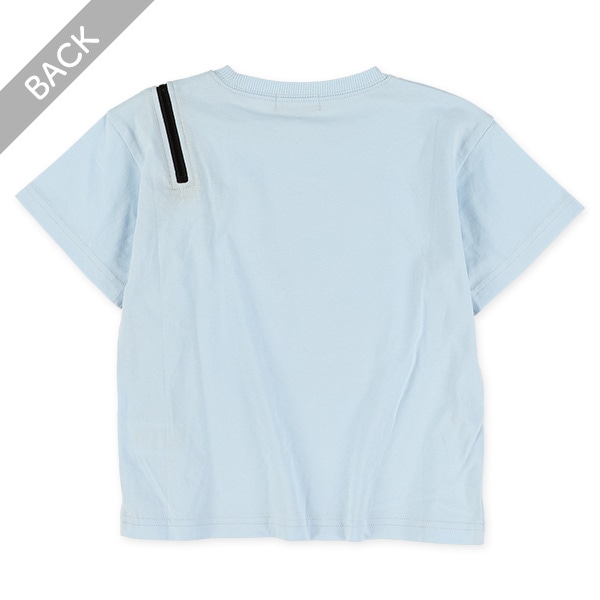 肩ファスナー半袖Tシャツ