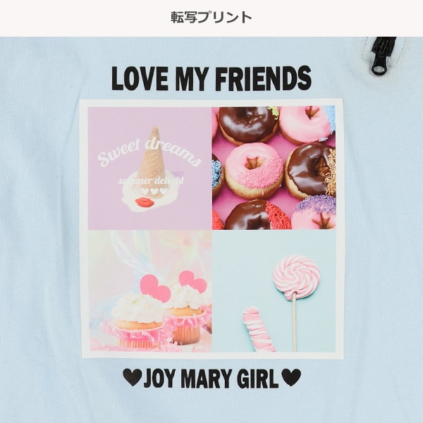 肩ファスナー半袖Tシャツ