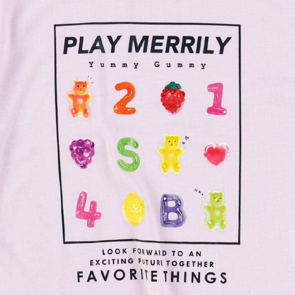 袖メッシュベアグミ半袖Tシャツ