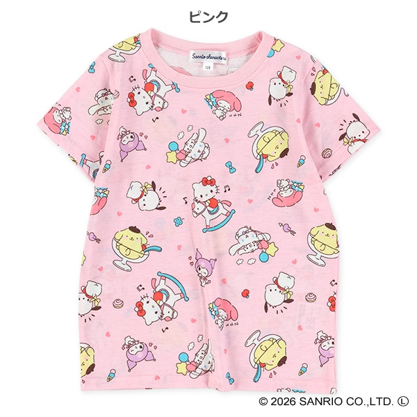 総柄半袖Tシャツ（ハローキティ・サンリオキャラクターズ）