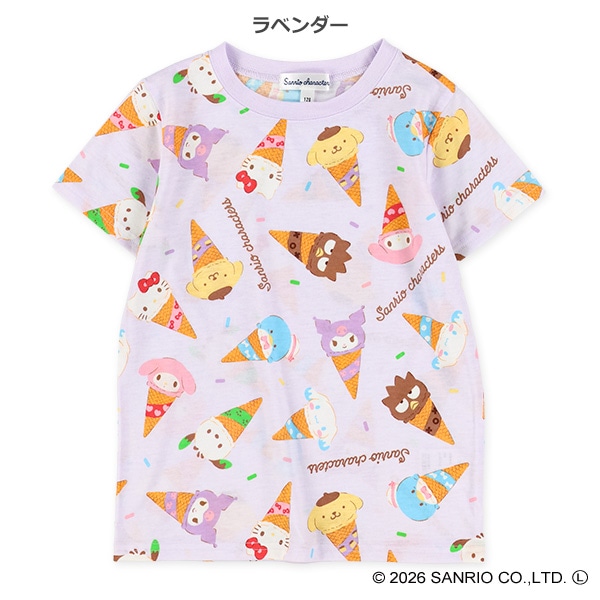 総柄半袖Tシャツ（ハローキティ・サンリオキャラクターズ）