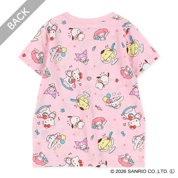 総柄半袖Tシャツ（ハローキティ・サンリオキャラクターズ）