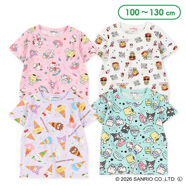 総柄半袖Tシャツ（ハローキティ・サンリオキャラクターズ）