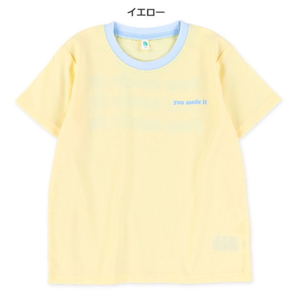 配色ロゴ前後プリント半袖Tシャツ