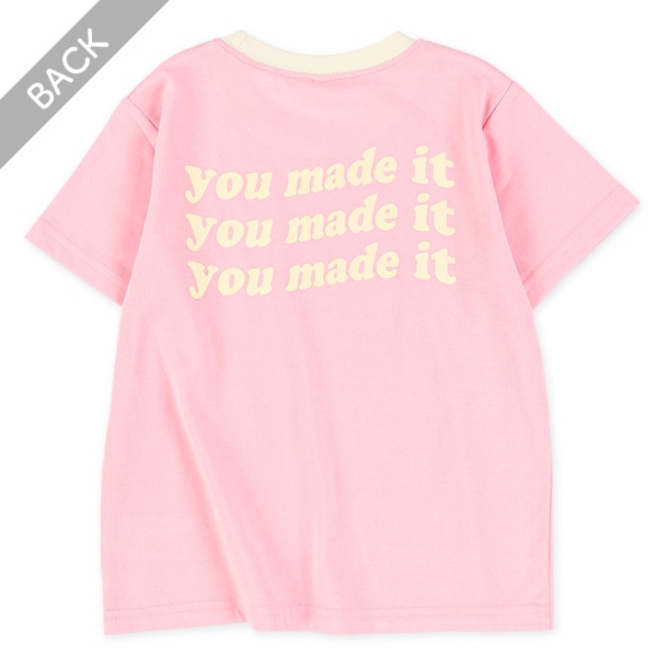 配色ロゴ前後プリント半袖Tシャツ
