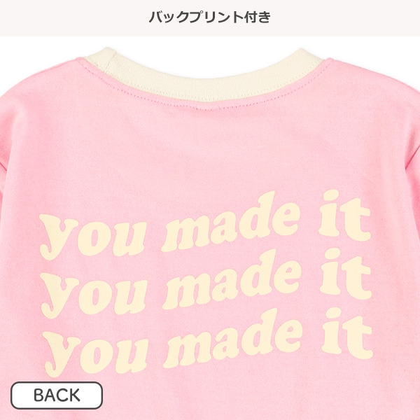 配色ロゴ前後プリント半袖Tシャツ