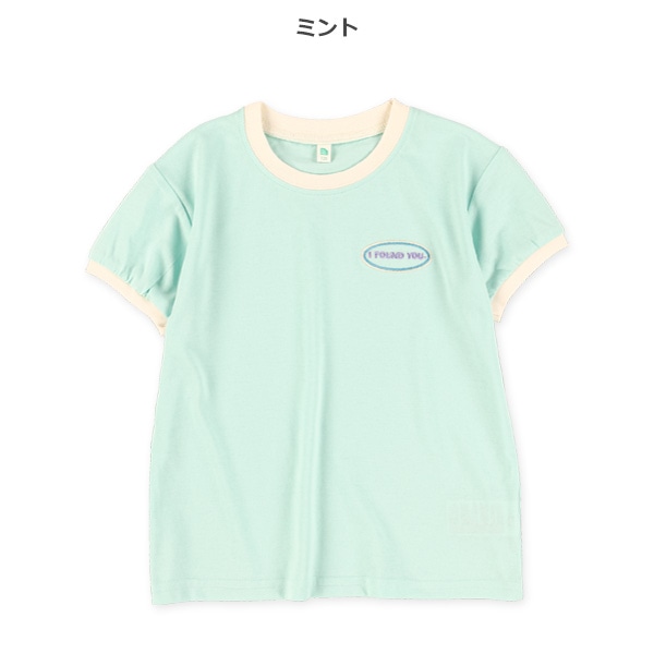 ロゴ刺繍リンガー半袖Tシャツ