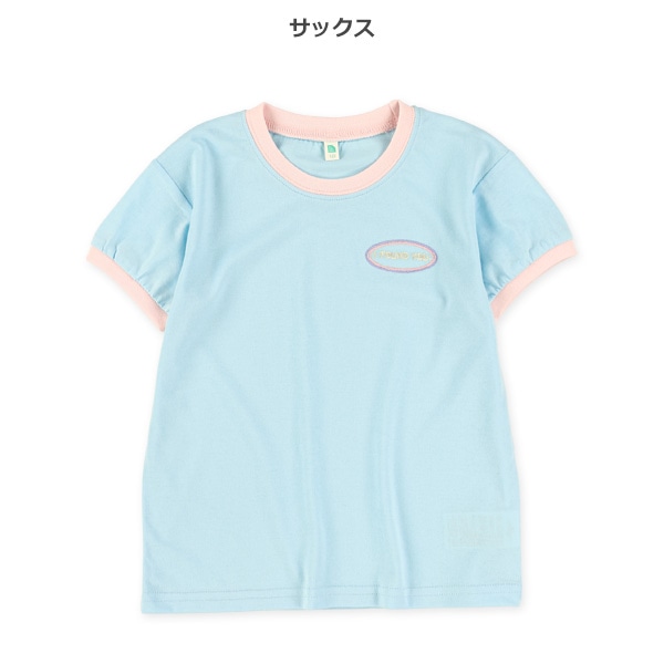 ロゴ刺繍リンガー半袖Tシャツ
