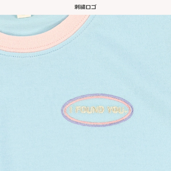 ロゴ刺繍リンガー半袖Tシャツ