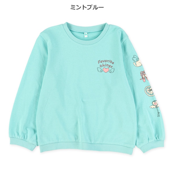 ミニ裏毛袖プリントトレーナー