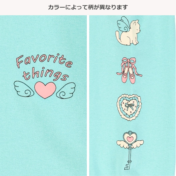 ミニ裏毛袖プリントトレーナー