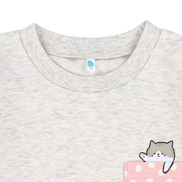 ミニ裏毛うさぎ・ねこひょっこりポケットトレーナー