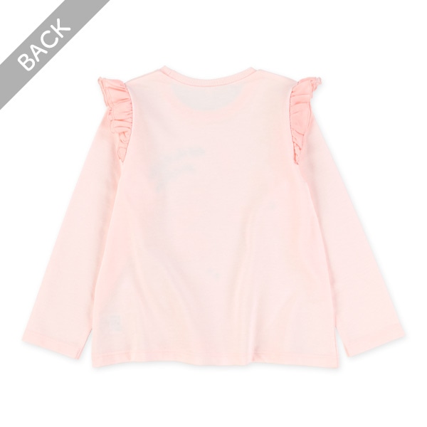 ミニ裏毛肩フリルリボン柄・ユニコーン柄薄手長袖Tシャツ