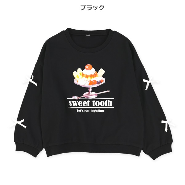 ミニ裏毛スイーツリボントレーナー