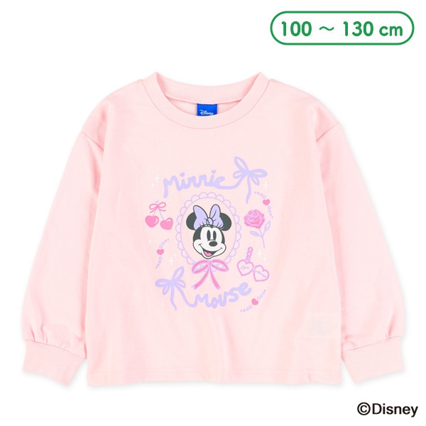 ミニ裏毛リボン長袖Tシャツ（ミニーマウス）