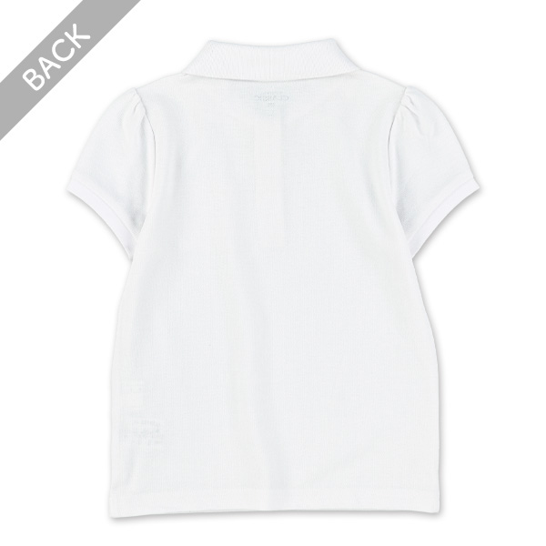 鹿の子パフスリーブ半袖スクールポロシャツ