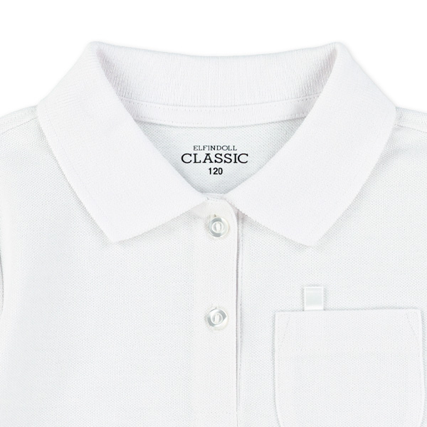 鹿の子パフスリーブ半袖スクールポロシャツ