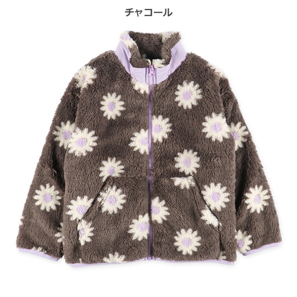 花柄ボアフリースジャケット