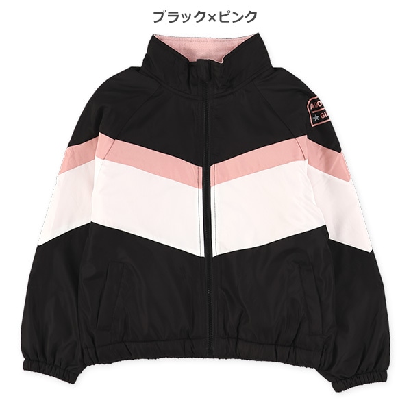 裏フリース配色切り替えジャケット