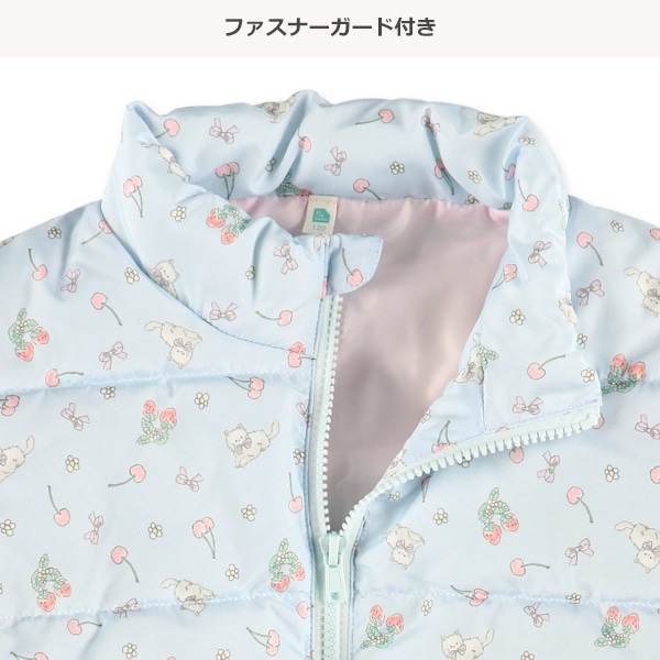 中綿チェリー・ねこ総柄ジャケット